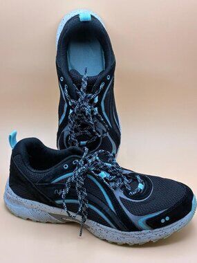 RYKA Skywalk Trail Womens sz 10 Black & Teal Hiking running Shoes Sneakers *EUC*